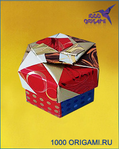1000 origami.  Творческая студия `1000 ОРИГАМИ` Ольги Голицыной. Фигура оригами из бумаги - подарочная коробочка